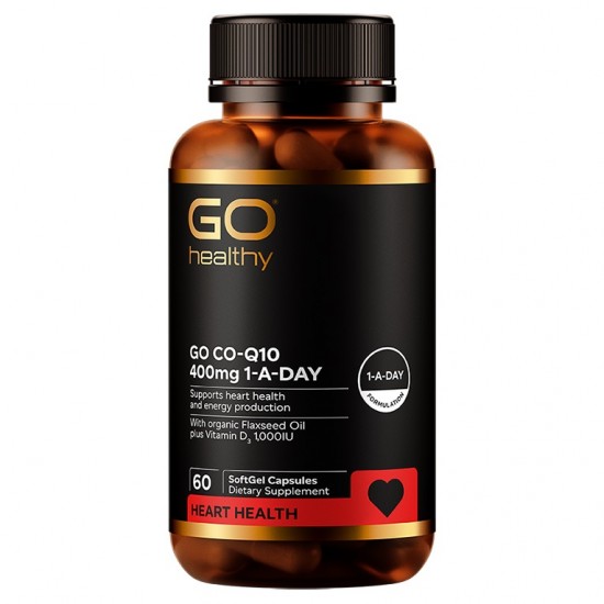 【胶囊因天气原因融化不理赔】Go Healthy 高之源 高含量Q10 辅酶 400mg 60粒 护心保护心脏 保质期2027.7